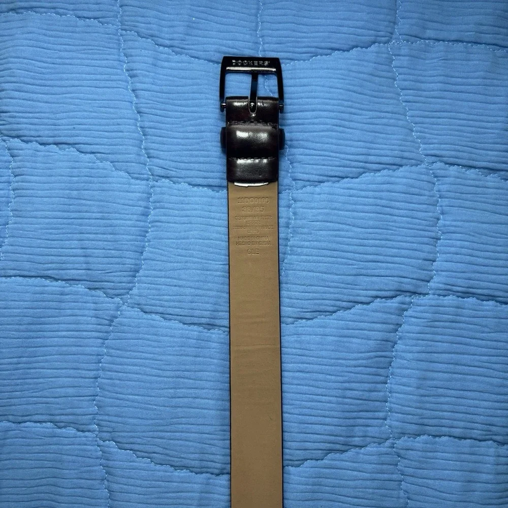 Golf Casual preppy Dockers Men's Leather Belt Dark Brown Office Look Size 38
